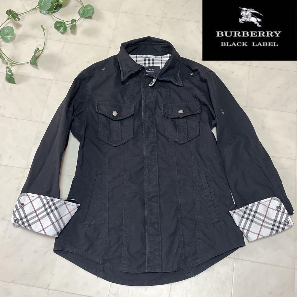 Burberry Black Label Long sleeve shirt jacket M black F/S from Japan