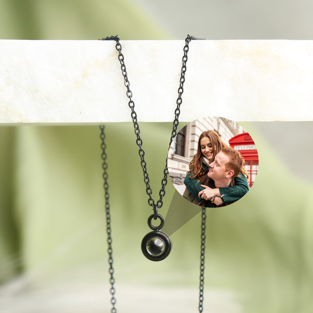 Personalized Bubble Photo Projection Necklace • Pet Loss Birthday Gift for Mom