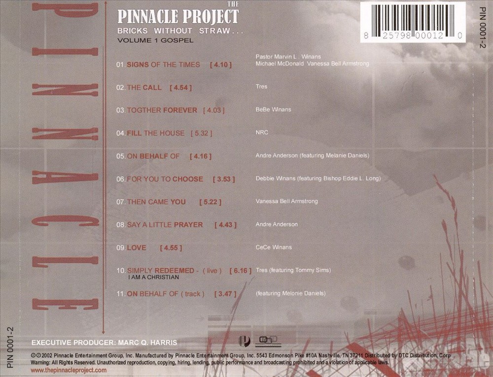 VARIOUS ARTISTS PINNACLE PROJECT: BRICKS WITHOUT STRAW, VOL. 1 NEW CD