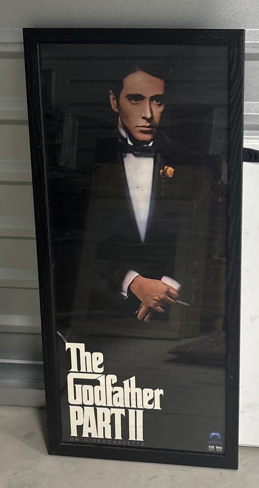 Vintage Original The Godfather Part 2 Poster Al Pacino 1991 Video Cassette Movie