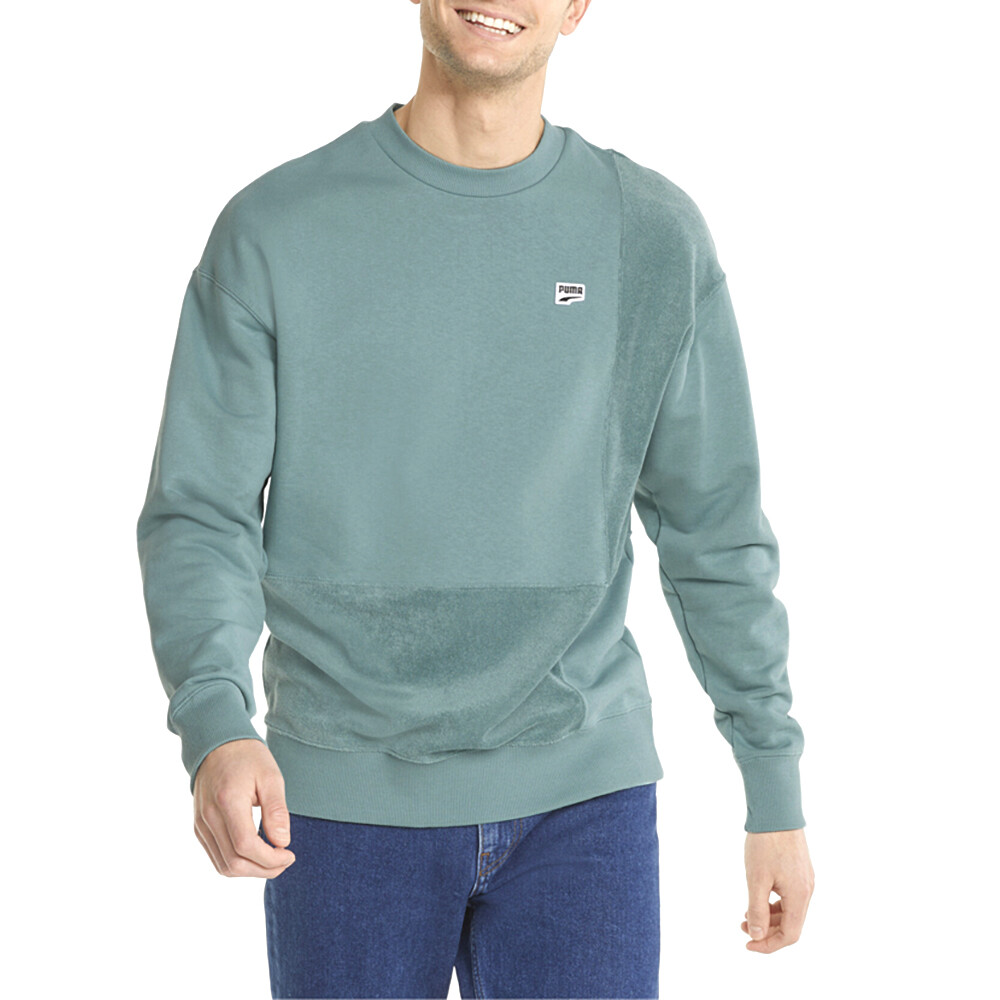 Puma Downtown Crew Neck Sweatshirt Mens Blue  53367450