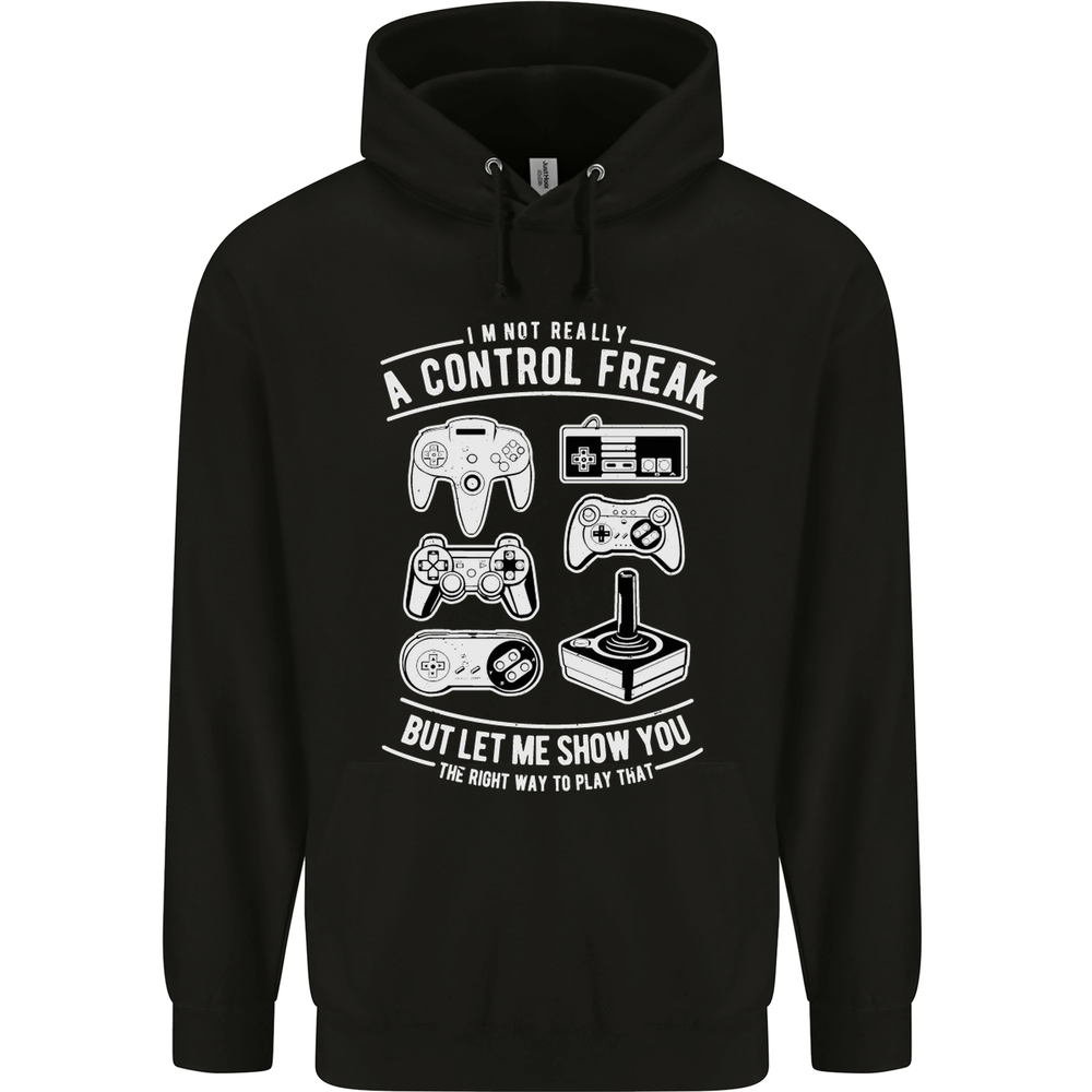 Control Freak Funny Gaming Gamer Mens 80% Cotton Hoodie