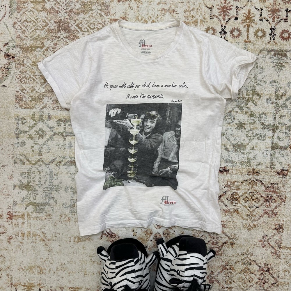 Vintage MBrera George Best T-shirts Y2K Style USA 00s  Big Logo Band Rock Used