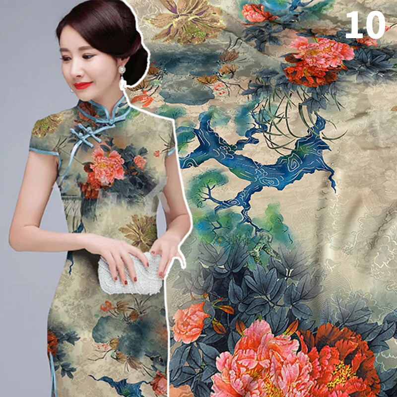 0.5*1.5cm Chinese Style Cheongsam Dress Hanfu Sewing Cloth Retro Flower Printed