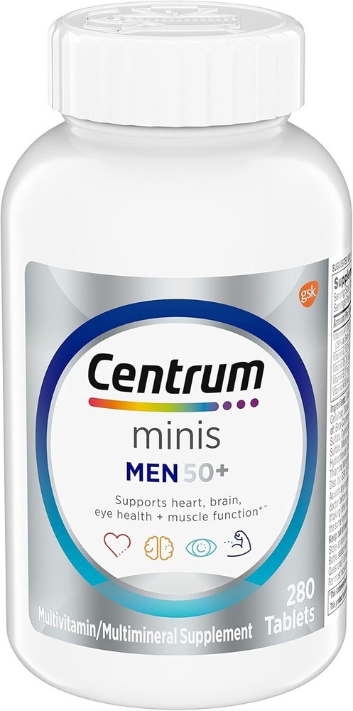 Centrum Minis Silver Men 50+ Multivitamin/Multimineral Supplement 280 Tablets