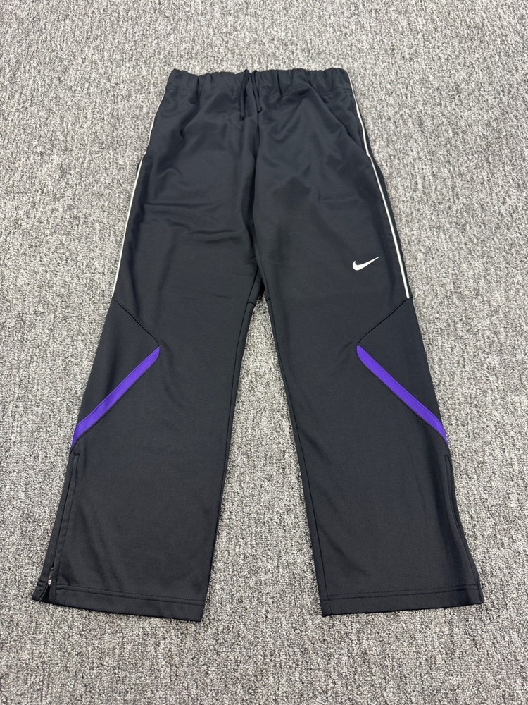 Nike Track Pants Men Large Black Dri-Fit Baggy Loose Fit Ankle Zip Windbreaker