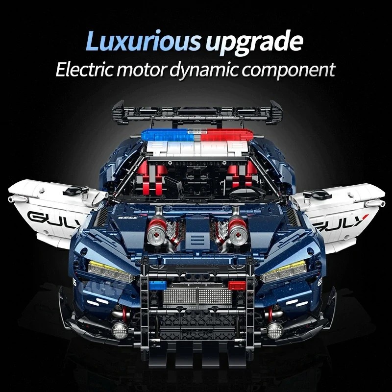 Mustang Police Technic Car 1:8 Scale 3975 Piece Building Blocks Set Toy Gift