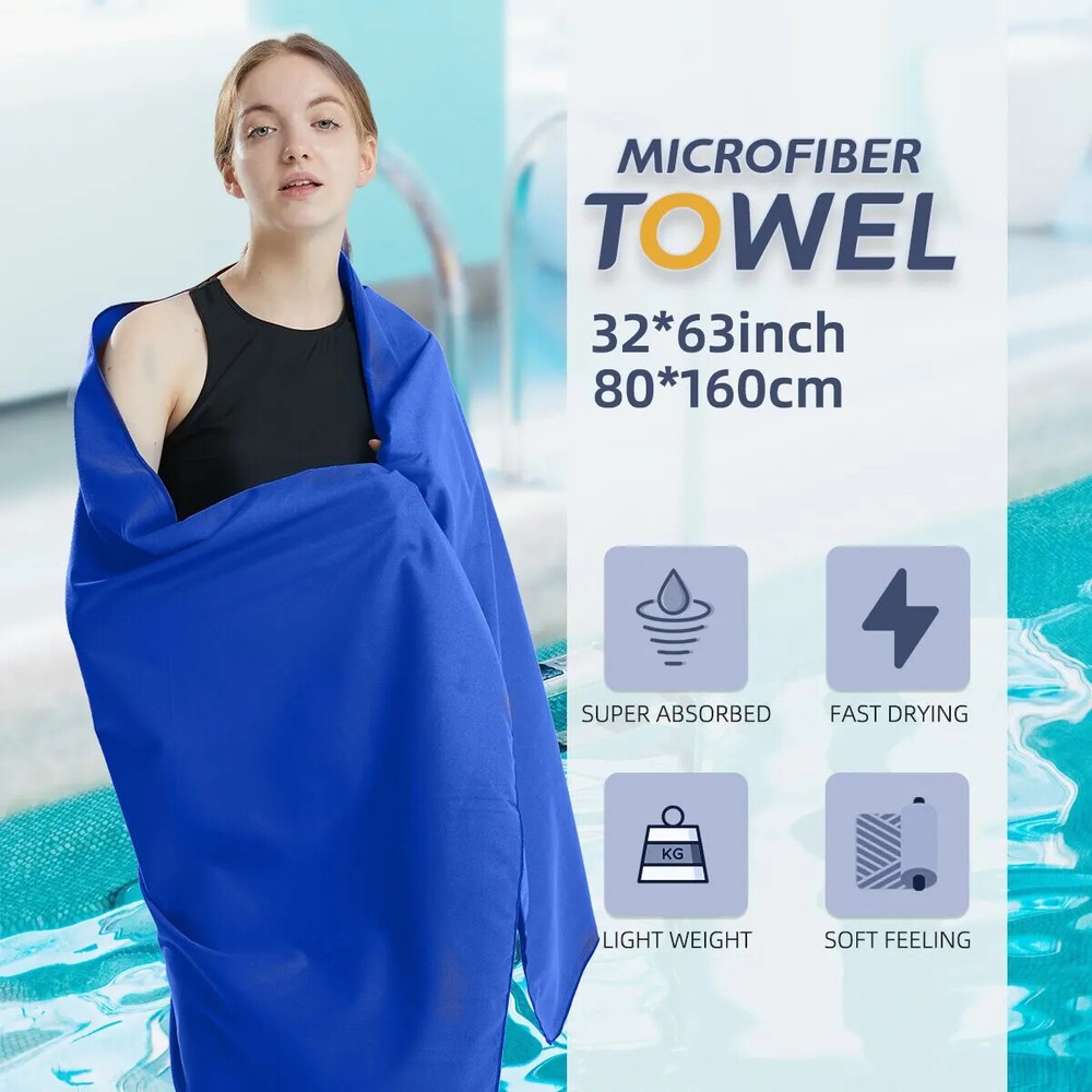 Ultra-Absorbent Quick-Dry Microfiber Travel & Sports Towel