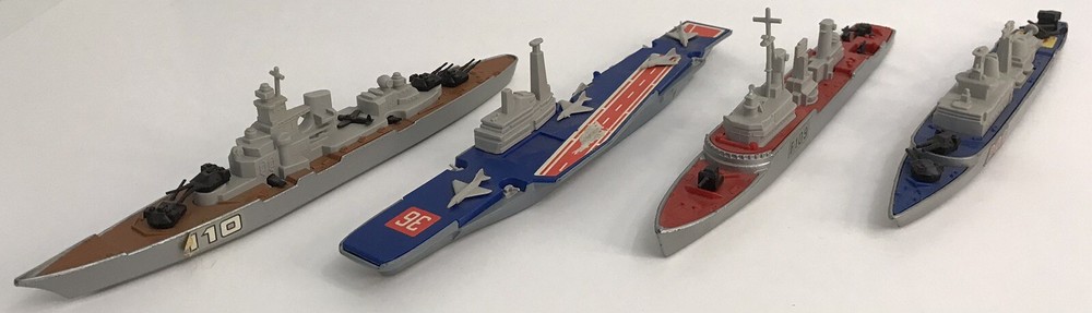 Vintage 1976 Matchbox Sea Kings Navy Ships Diecast Made in England Lot of 4 (B)