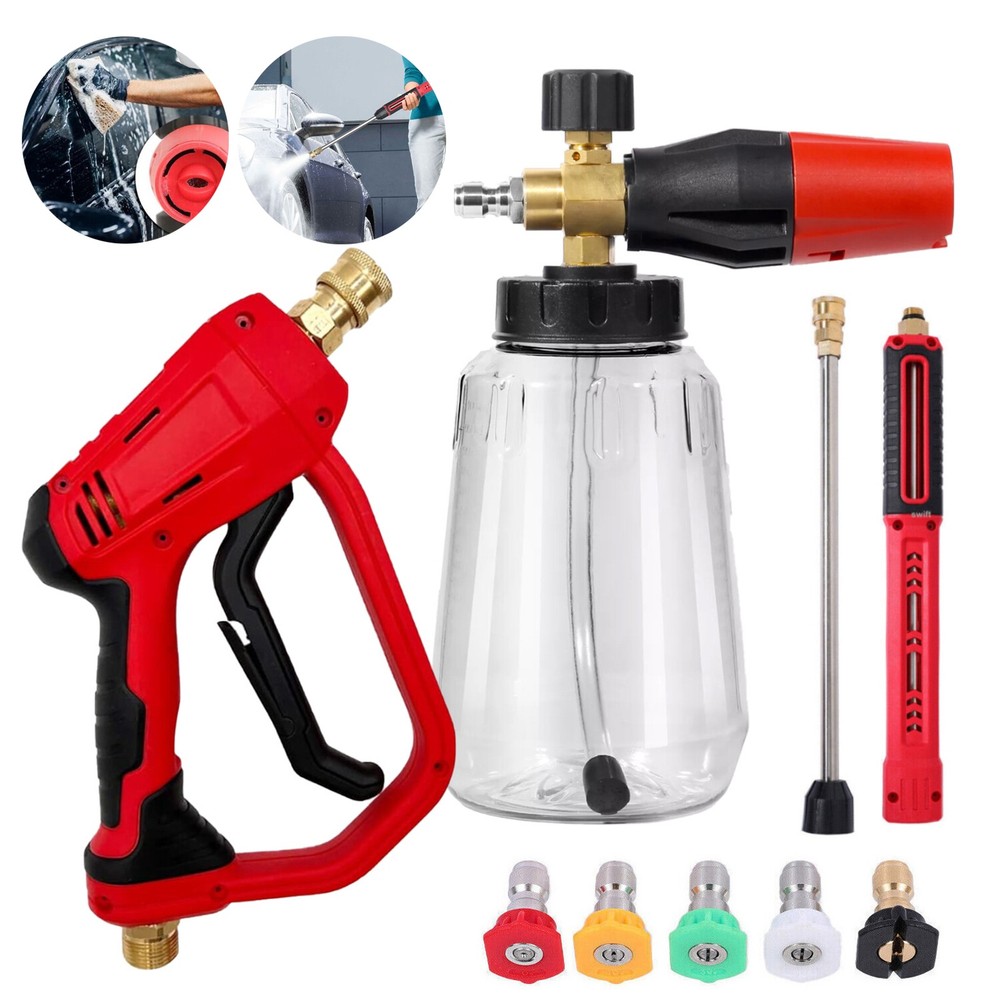 1/4 Inch Foam Cannon and 4000PSI Power Washer Spray Gun with Lance  