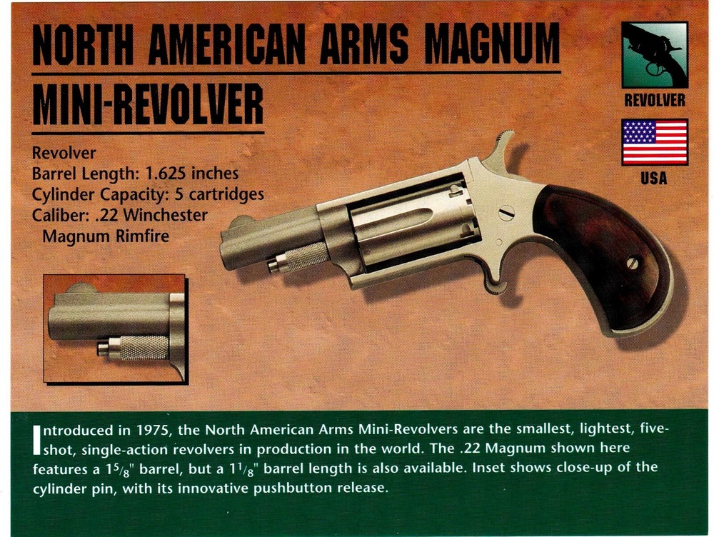 North American Arms Magnum Mini Revolver Classic Firearms Photo Card u