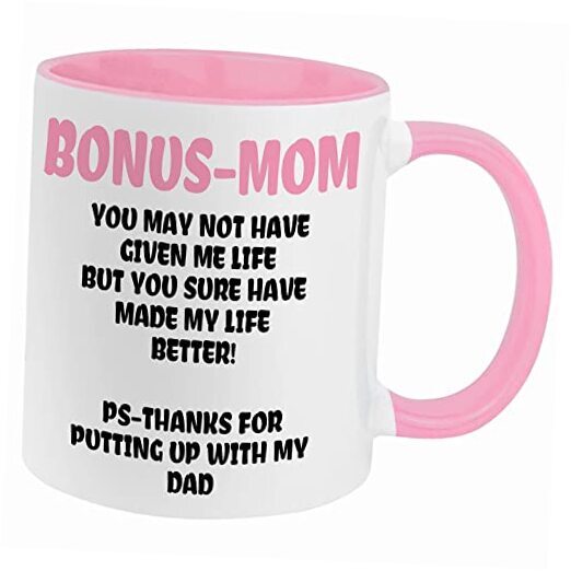Coffee Mug,Funny Coffee Mug Gifts for Step Mom from Daughter Son Bonus Mom