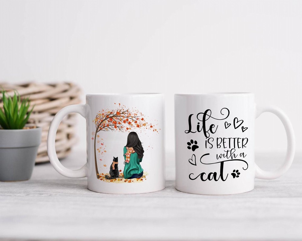 Life Is Better With A Cat Mug Bestie Mug Cat Lover Gifts Cat Owner Mug Gifts