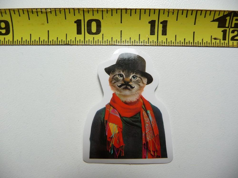 Trendy Hipster Cat Kitten Sticker Decal Cute Feline Pet Design