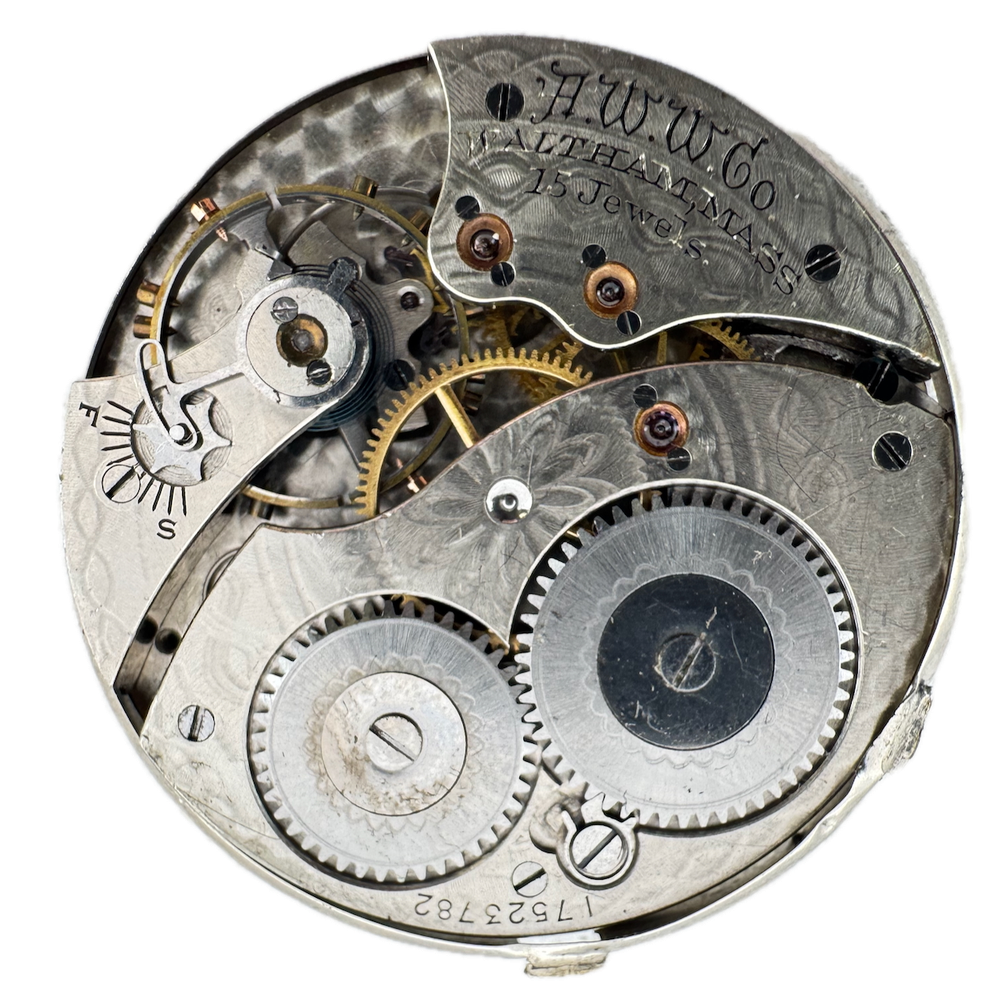 Antique 12s 1908 Waltham 15 Jewel Mechanical Pocket Watch Movement 220 USA