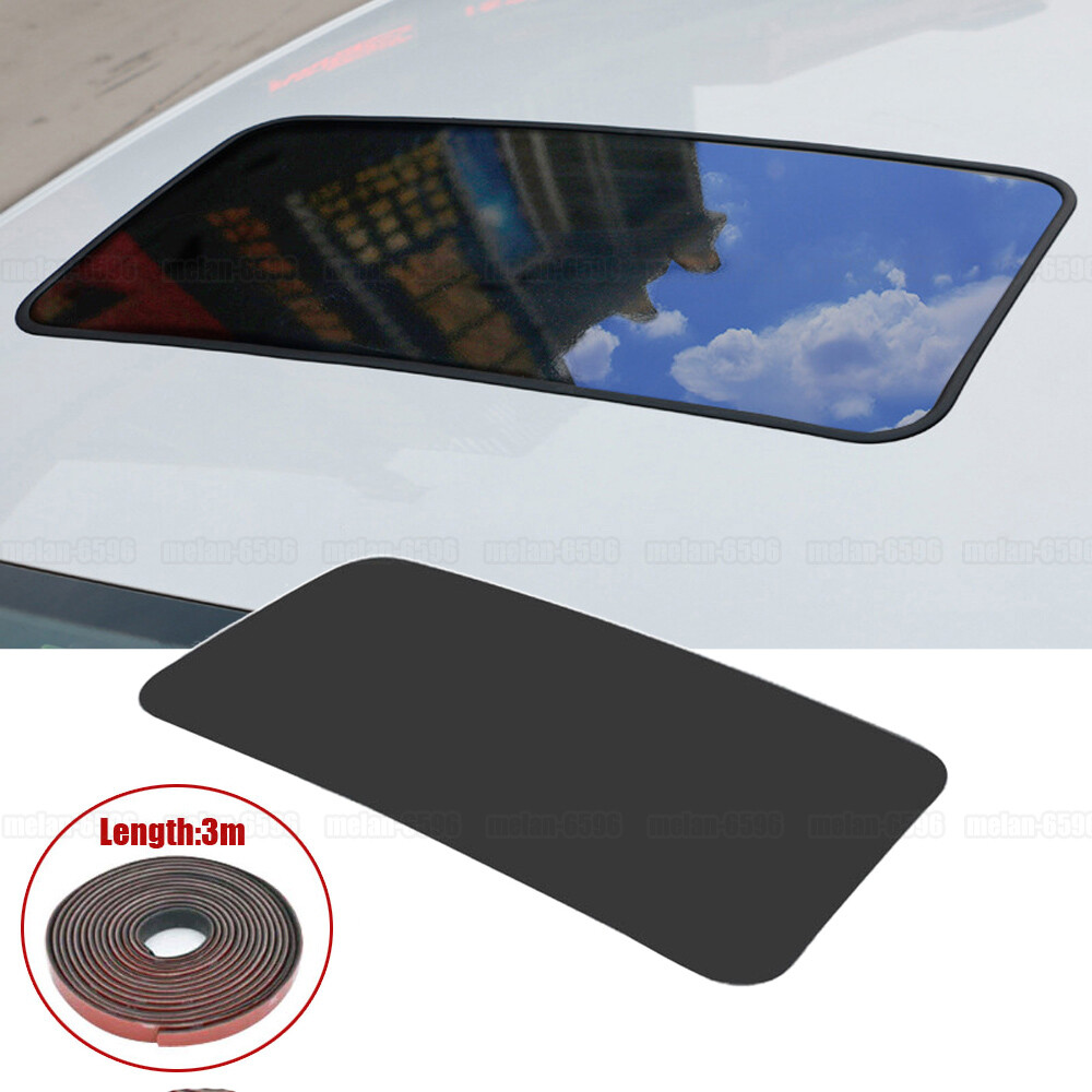 Universal Car Sticker Simulation Fake Sunroof Black Vinyl Film For DIY 78x38cm