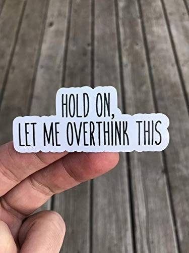 Hold On let me overthink this Sticker Laptop Water Bottle Vinyl Decal Sticker