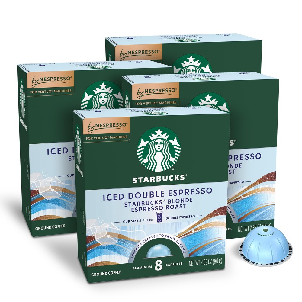 Starbucks by Nespresso Vertuo, Iced Blond Roast Coffee, 32-count Coffee Pods,...
