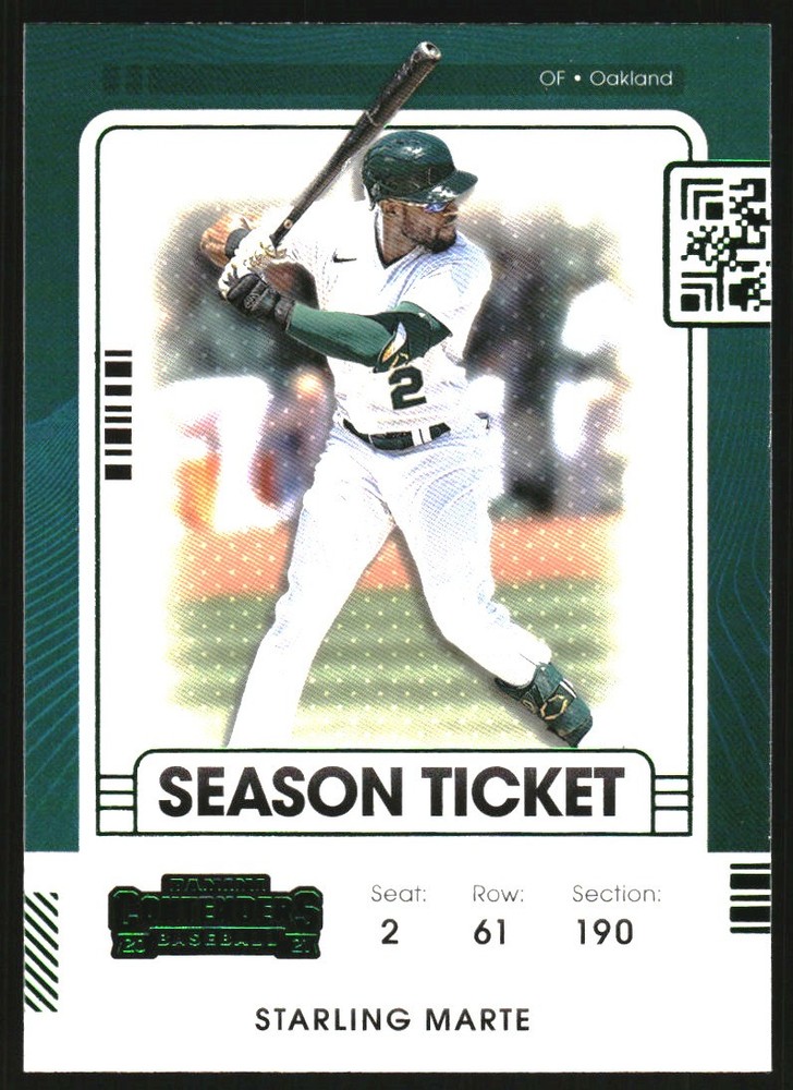 2021 Panini Contenders Season Ticket Green #52 Starling Marte