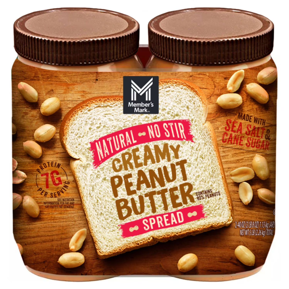 Member's Mark Natural Creamy Peanut Butter (40 oz., 2 pk.) Great Price