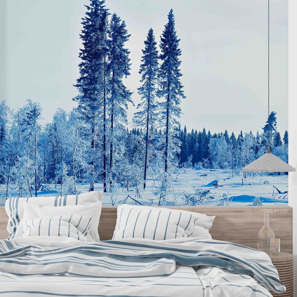 3D Winter Forest Landscape Wall Murals Wallpaper Murals Wall Sticker
