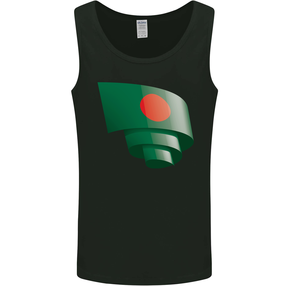 Curled Bangladesh Flag Bangladeshi Day Football Mens Vest Tank Top