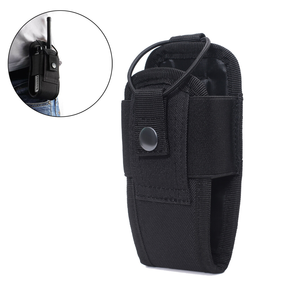Black Radio Pouch Holder Universal for Duty Belt Walkie Talkie Holster Case Bag