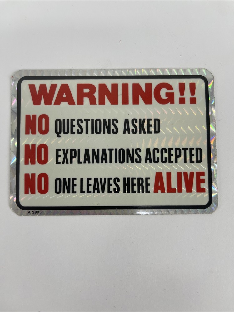 RARE 1980's Retro WARNING!! Vending Machine Holographic Prism Sticker NOS (30)