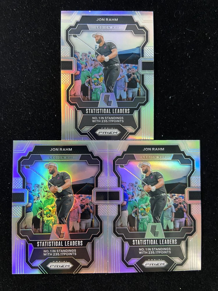 2024 Panini Prizm LIV Golf Jon Rahm Silver #99 Statistical Leaders Lot of 3 KM029