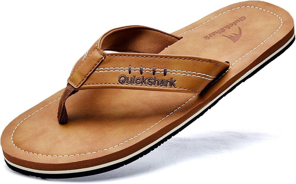 Mens Flip Flops Leather Thong Sandals Arch Support Beach US Men Size 9 11 12 13