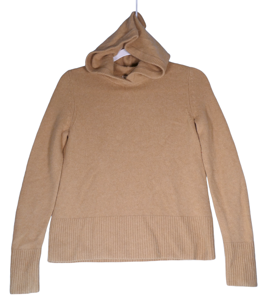 Gap Hoodie Sweater Womens M Light Brown 100% Cashmere Lightweight Capsule Casual