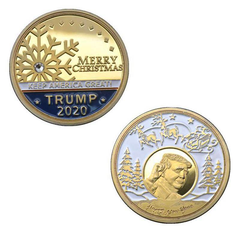 President Donald Trump Gold Plated Christmas 2020 Commemorative Novelty Coin
