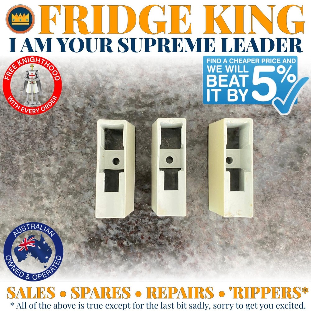 1443893 Westinghouse fridge white pedestal x 3 door handle bracket mount WSE6970