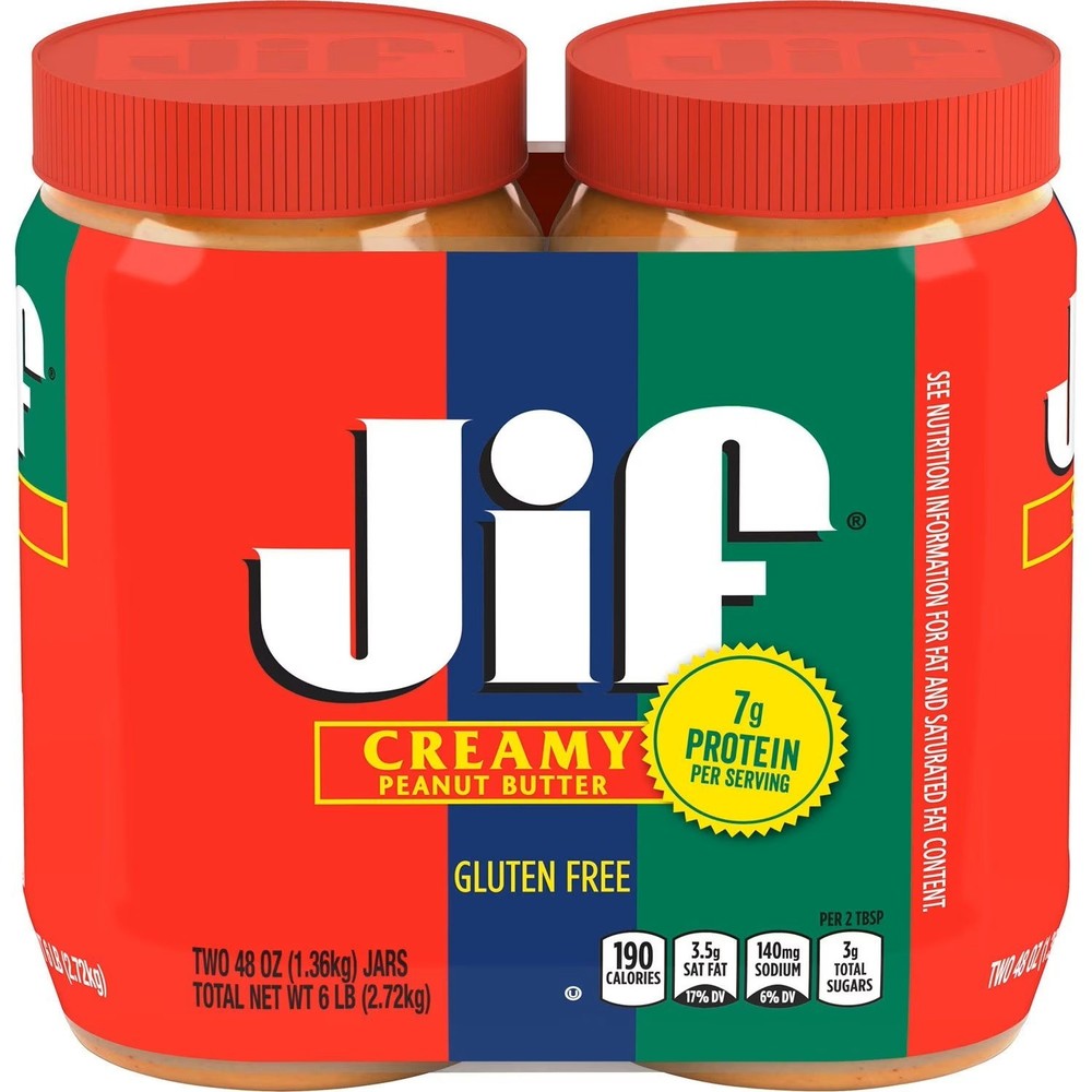 Jif Creamy Peanut Butter (48 oz., 2 pk.) - free shipping
