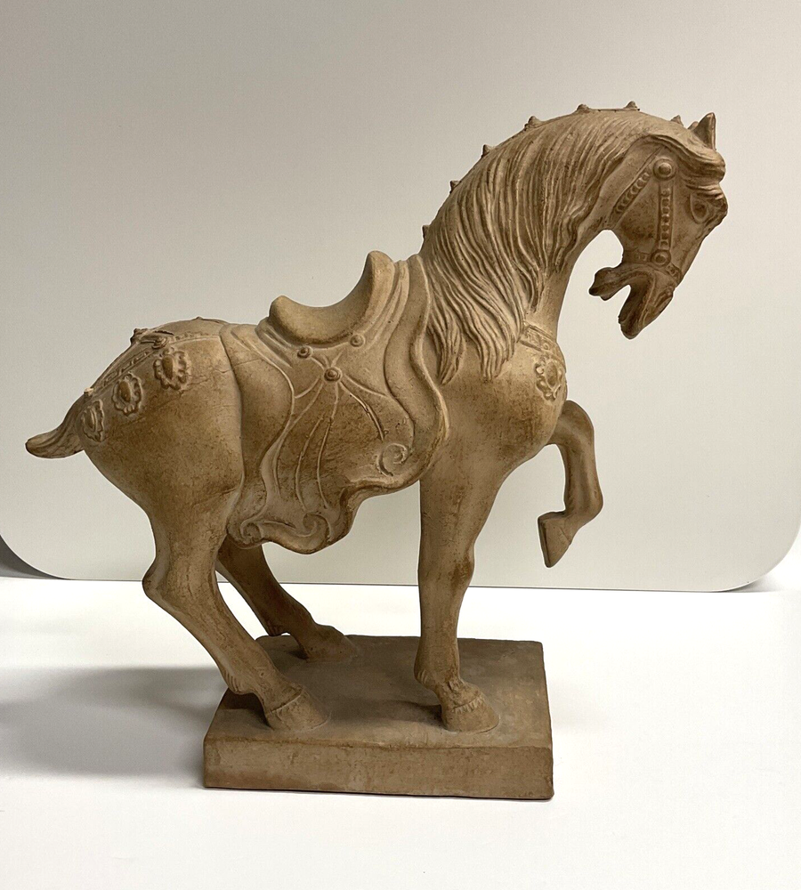 Ugo Zaccagnini 925/A Terracotta Tang Horse Sculpture Signed Italian Pottery MCM