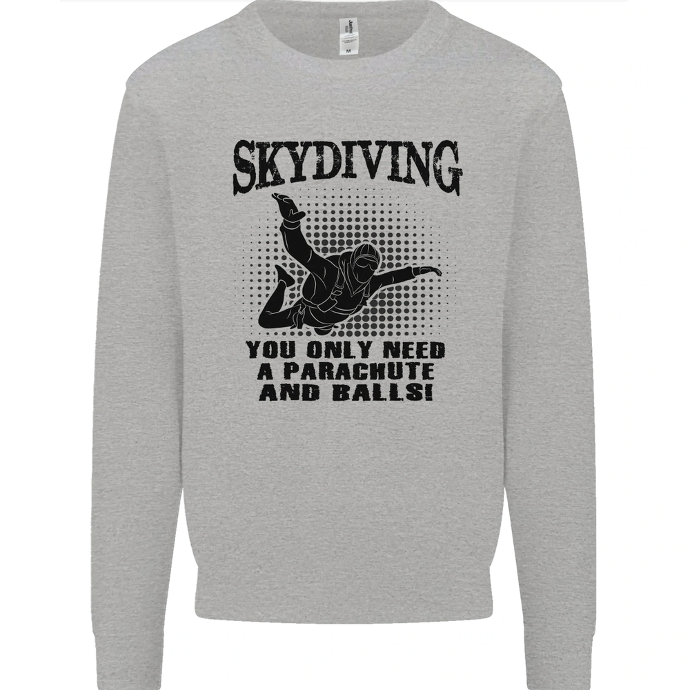 Skydiving Parachute & Balls Skydiver Funny Mens Sweatshirt Jumper