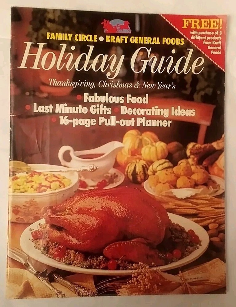 1990 Family Circle Kraft General Foods Holiday Guide Recipes Vintage Magazine