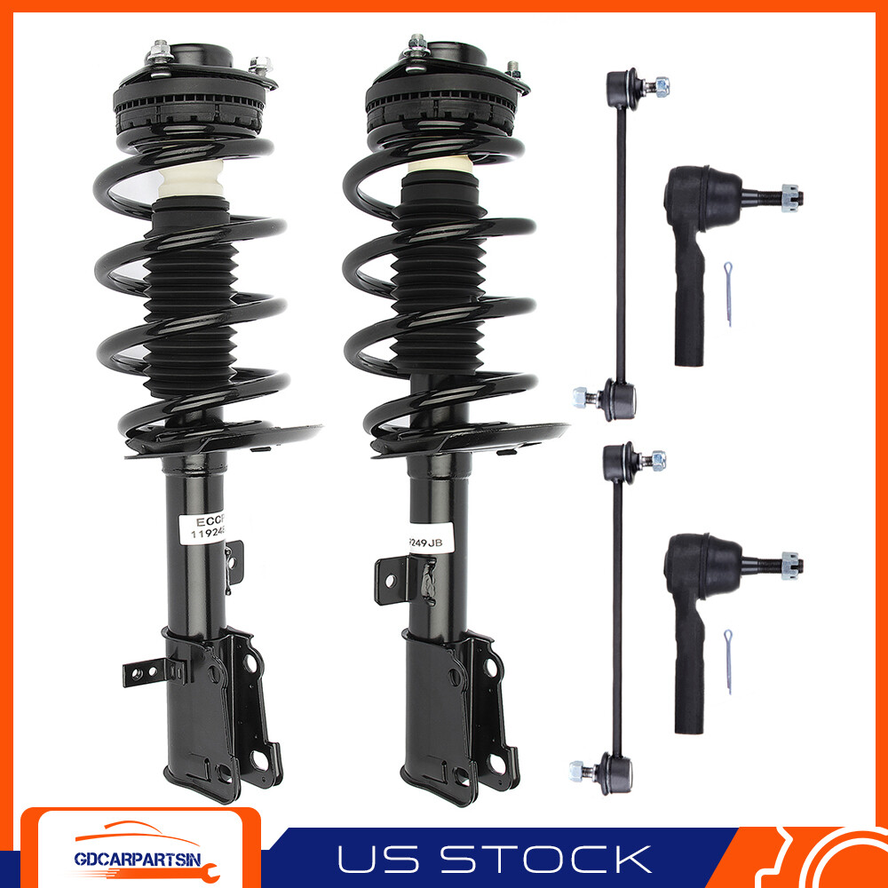 07-10 Sebring 08-14 Avenger Front Struts with Springs Sway Bars Outer Tie Rods