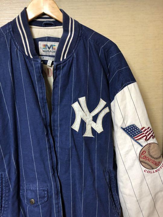 Chaqueta Yankees Stadium MLB parche a rayas para hombre - usada, desgaste menor