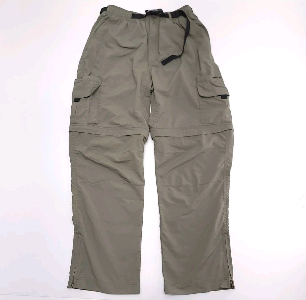 Guide Gear Men's 32x30 Nylon Lightweight Convertible Cargo Pants Shorts Olive