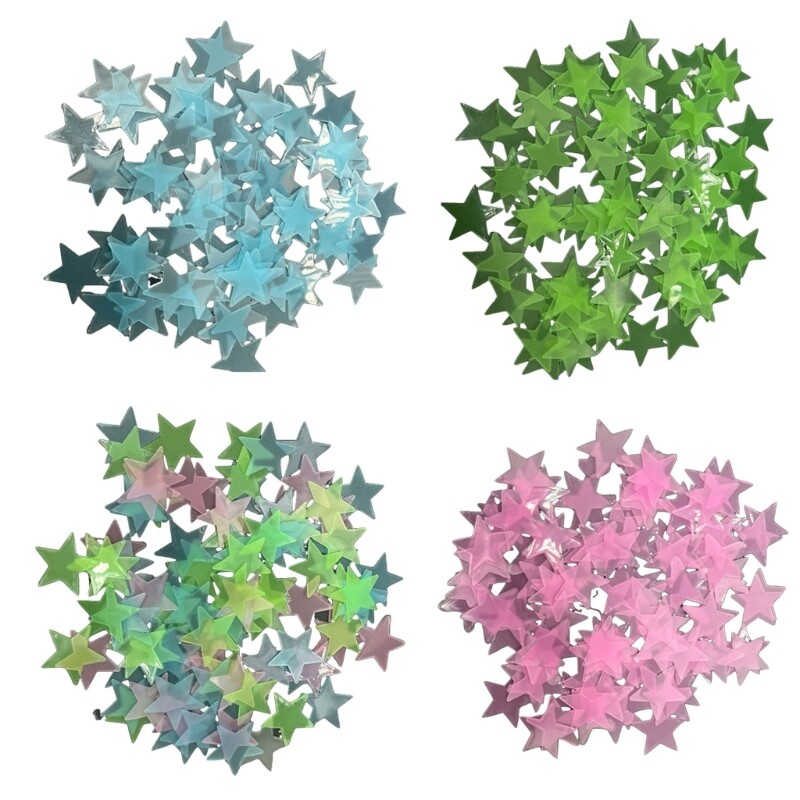100Pcs Glow in the Dark Star Stickers for Kids Room & Ceiling Decor