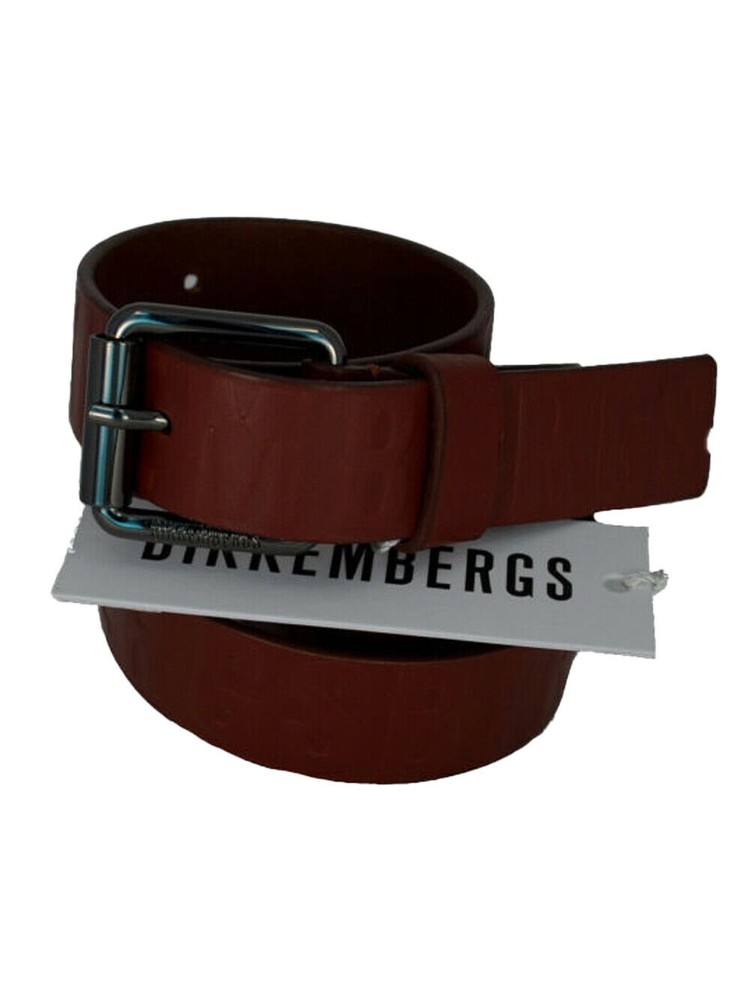 Bikkembergs Men's Cognac Leather Embossed Med Belt DB H3 D1818