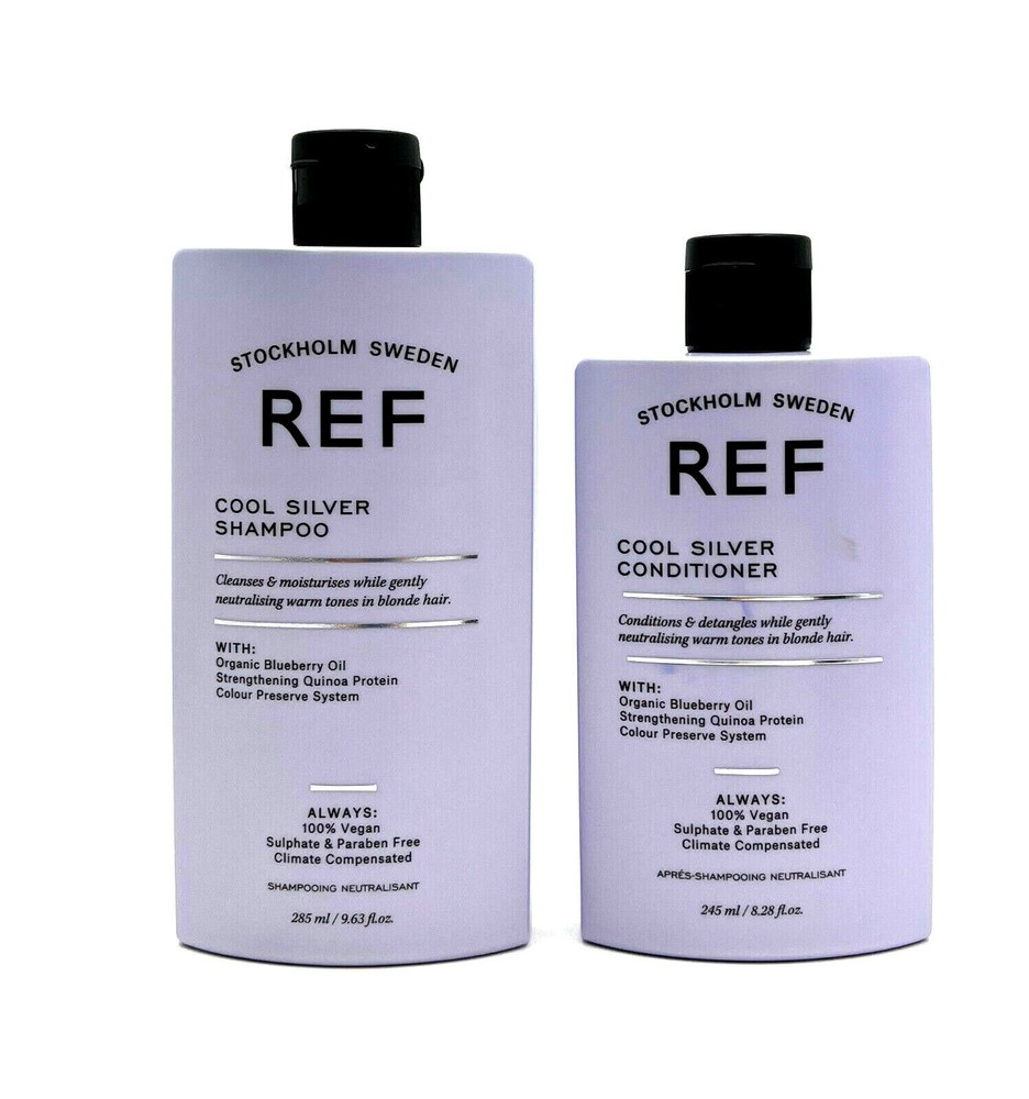 REF Stockholm Sweden Cool Silver Shampoo 9.63 oz & Conditioner 8.28 oz Duo