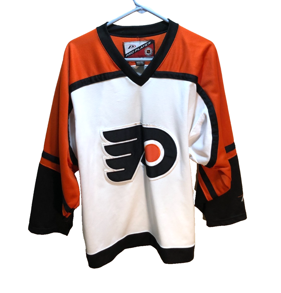 Philadelphia Flyers NHL Vintage 90s Pro Player Orange White Sewn Hockey Jersey M