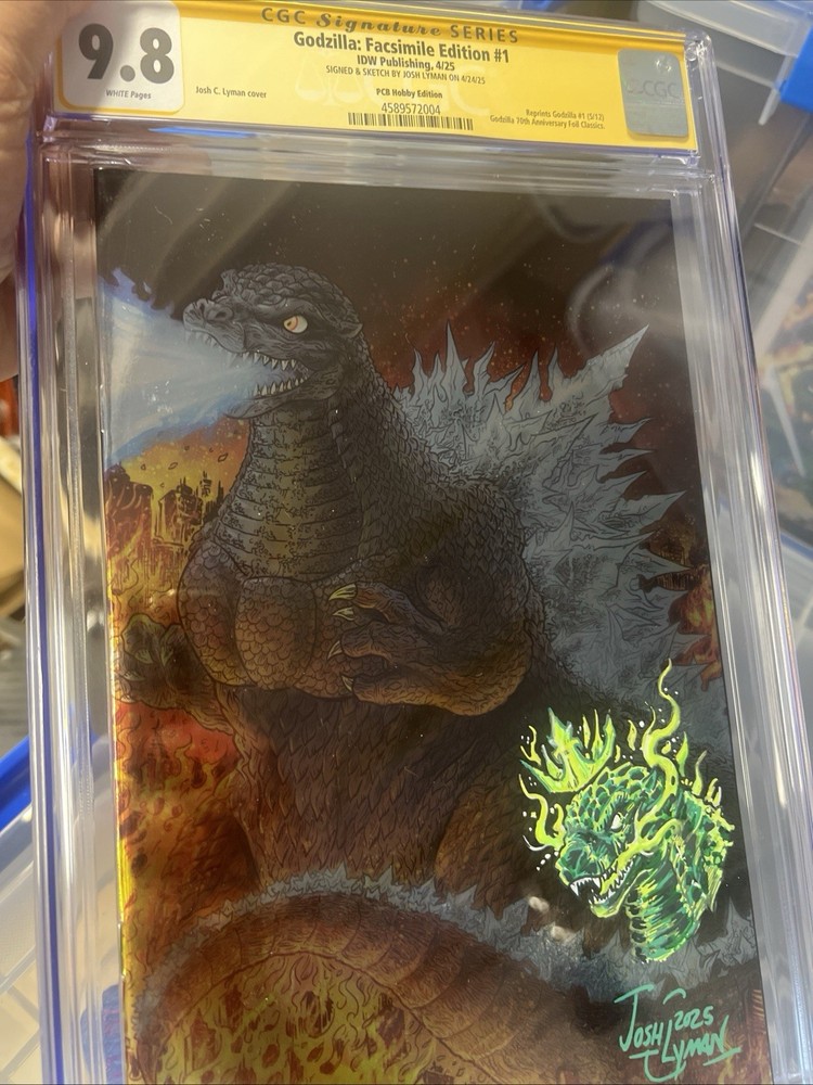 Godzilla: Facsimile Edition #1 Signed And Sketched By Josh Lyman SS CGC 9.8