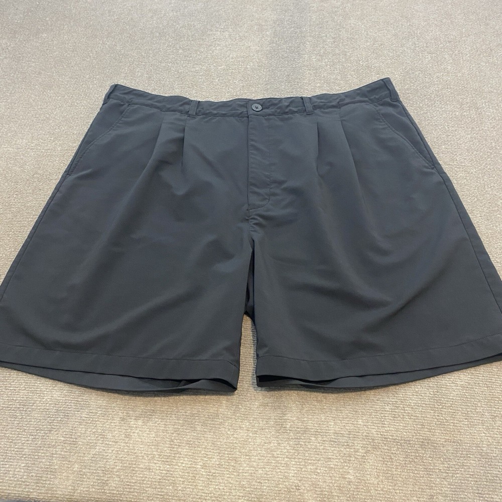 Reebok Golf Shorts Mens Size 50 Fits 49W Big & Tall Hybrid Stretch Black Pleated