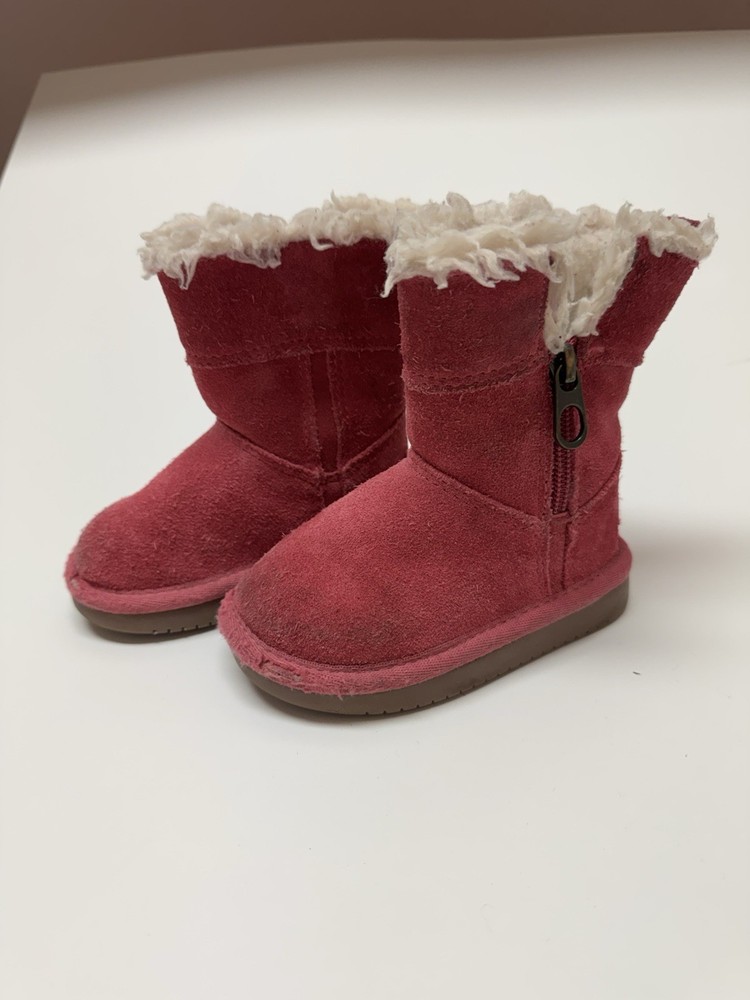 Koolaburra by UGG Youth Girls Pink Suede Boots, Size 5, Lined Side Zip
