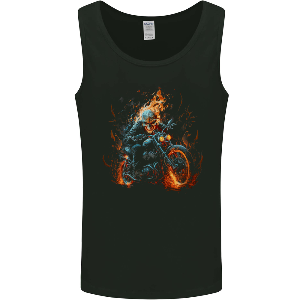 Skull Biker Motorcycle Motorbike Grim Reaper 21 Mens Vest Tank Top