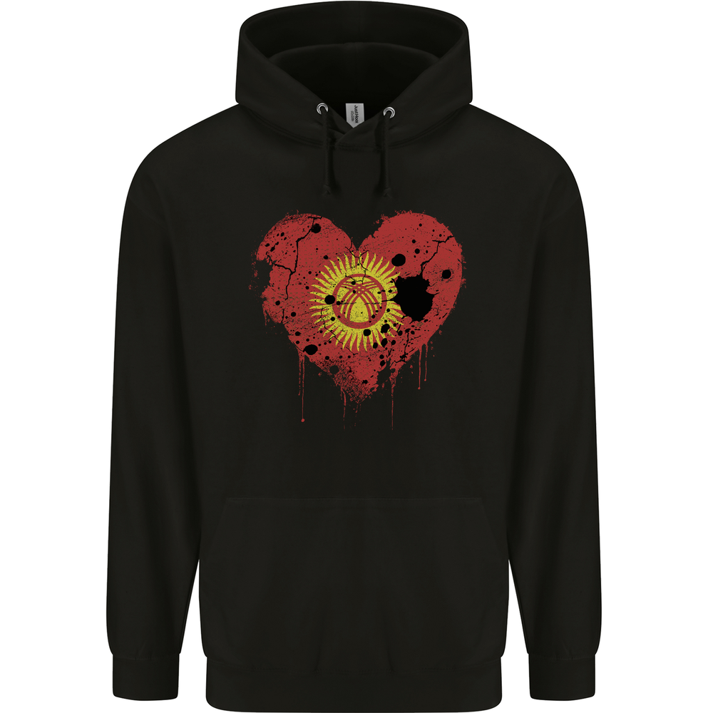 Love Kyrgyzstan Flag Kyrgyz Day Football Mens 80% Cotton Hoodie