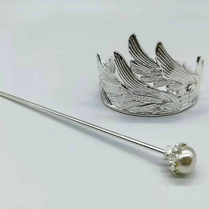 Vintage Chinese Traditional Jewelry Headdress Hanfu Topknot Crown Hair Strands